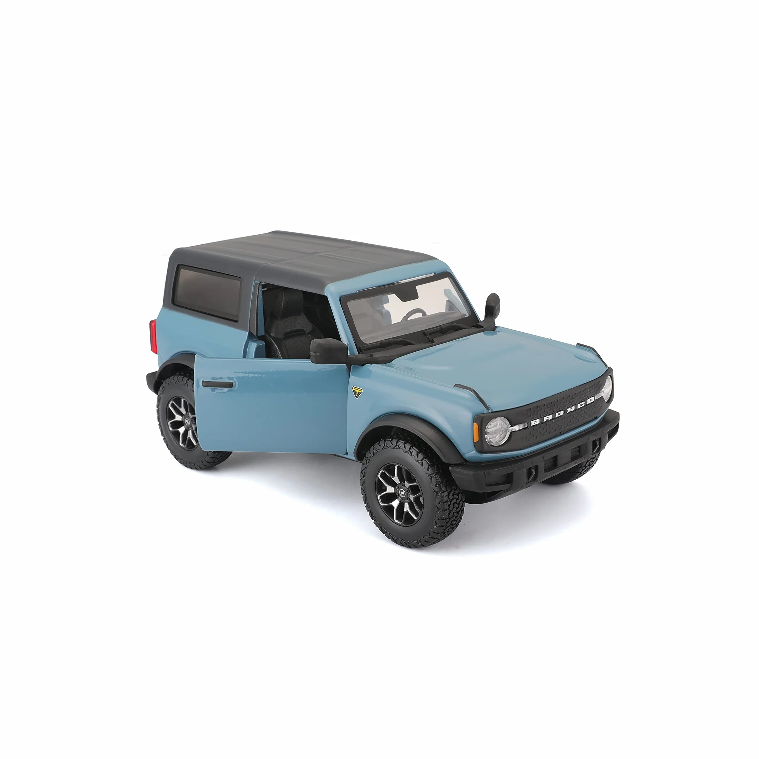 Maisto Ford Bronco Badlands (2020): model samochodu w skali 1:24, drzwi ruchome, ok. 20 cm, żółty (31530)