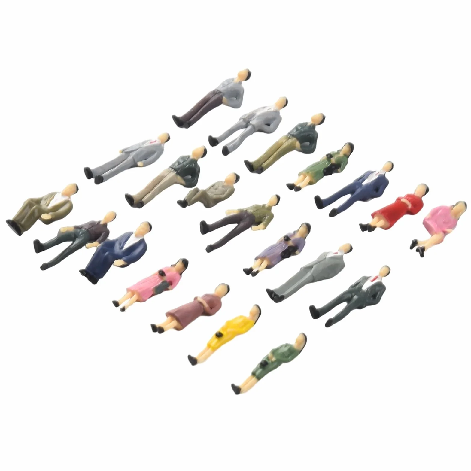 50 sztuk figurek ludzi, mini architektoniczne figurki plastikowe, model w skali 1:50, pociągi architektoniczne, figurki malowane stojące i siedzące ludzi, do domku dla lalek, parku kolejowego, ulicy