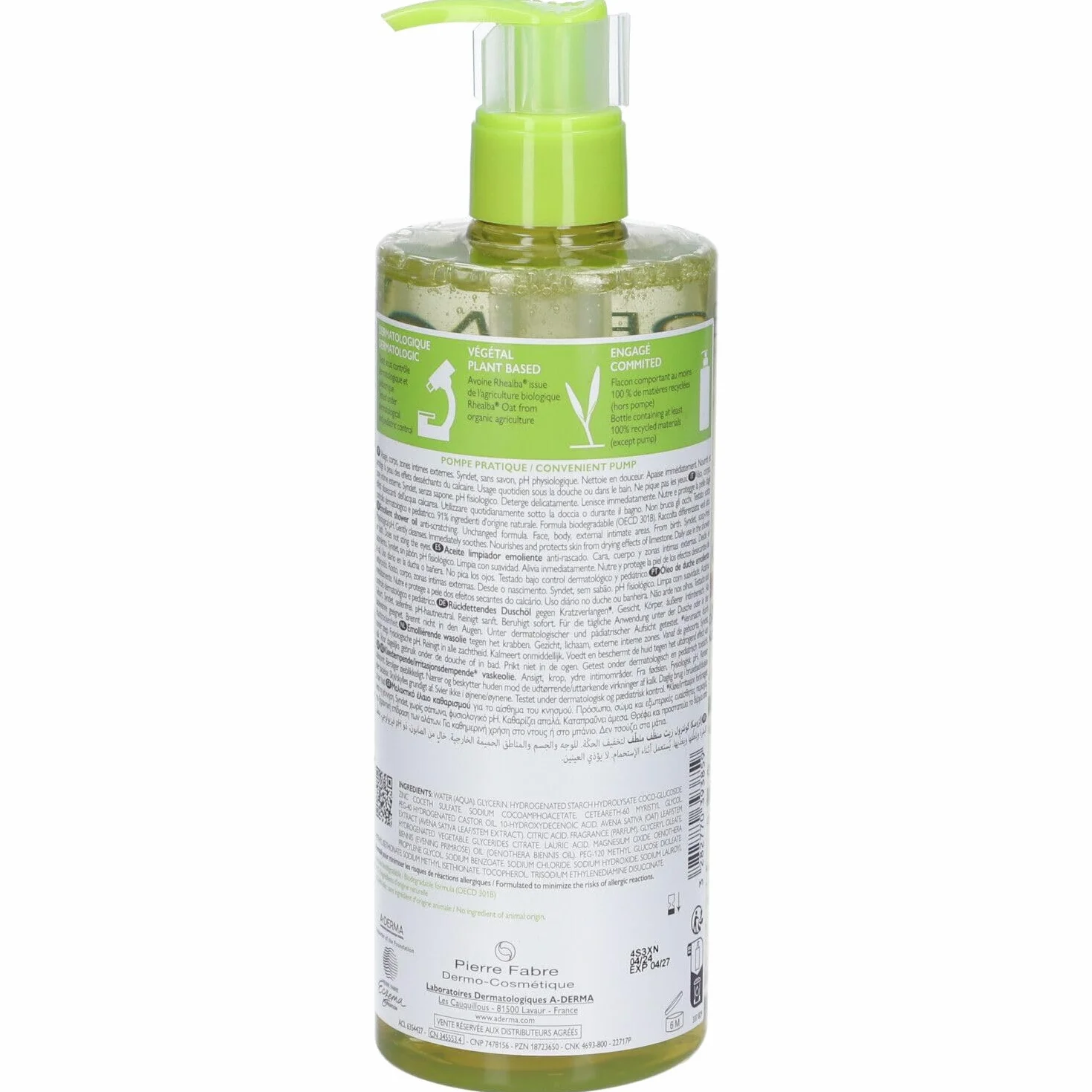 A-DERMA Exomega Control Shower Oil (500 ml)