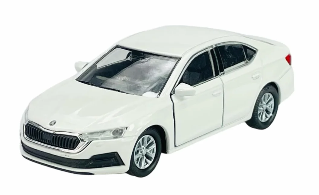 Welly 43806 model samochodu, kompatybilny z Skoda Octavia MK4 2019, biały, ok. 1/34-1/39, metalowy odlew