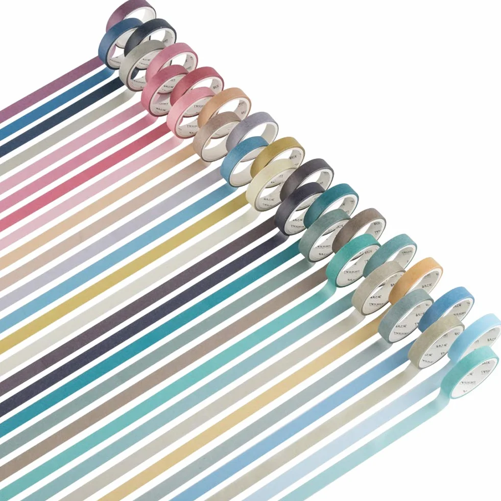 YUBBAEX Taśma Washi 28 rolek, taśma maskująca, kolorowa, dla majsterkowiczów, do rzemiosła dekoracyjnego, opakowanie prezentowe, scrapbooking