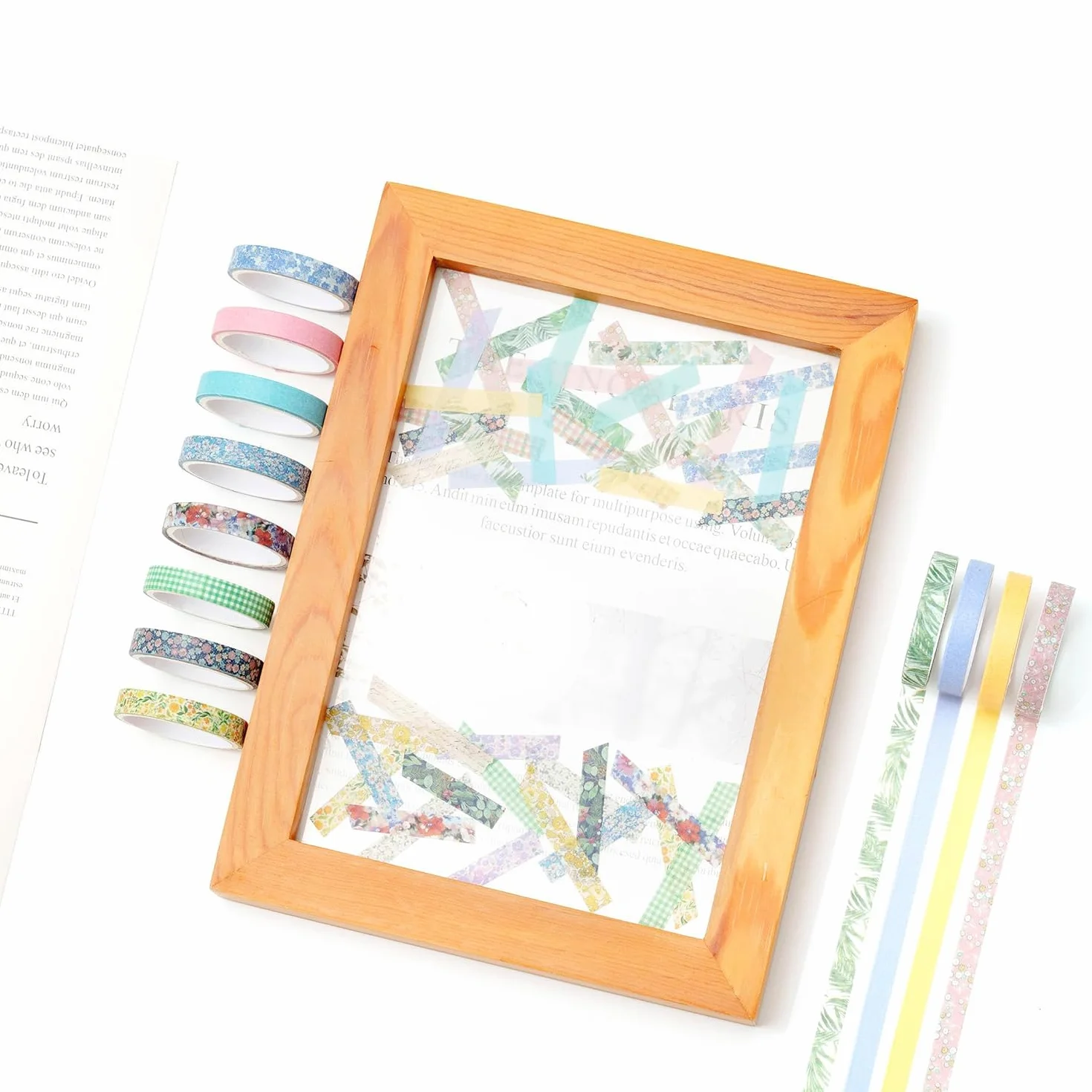 Zestaw 20 cienkich taśm Washi, taśma maskująca, wzór antyczny, dekoracyjna taśma klejąca, kolorowa do rękodzieła, bullet journals, planerów, scrapbookingu, pakowania