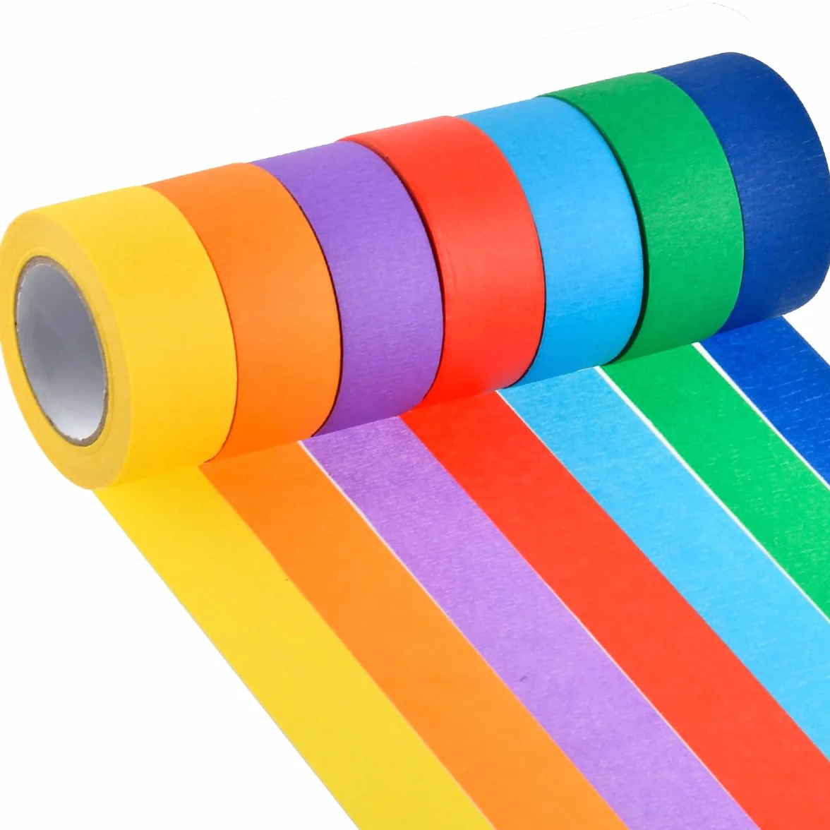 7 rolek kolorowej taśmy klejącej, kolorowe dekoracyjne 13 m × 25 mm, kolorowy papier Washi do pisania do laboratoriów/rękodzieła/etykiet/rzemiosła