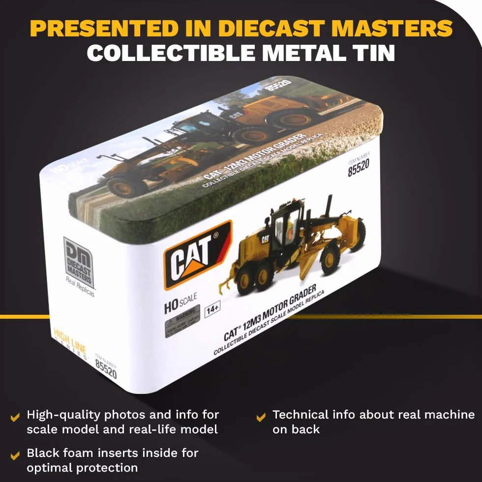 Die Cast Master 85520 - Równiarka silnikowa Caterpillar 12M3, skala 1:87, ok. 11,7 x 4,3 x 3,8 cm, 14 lat i starsi