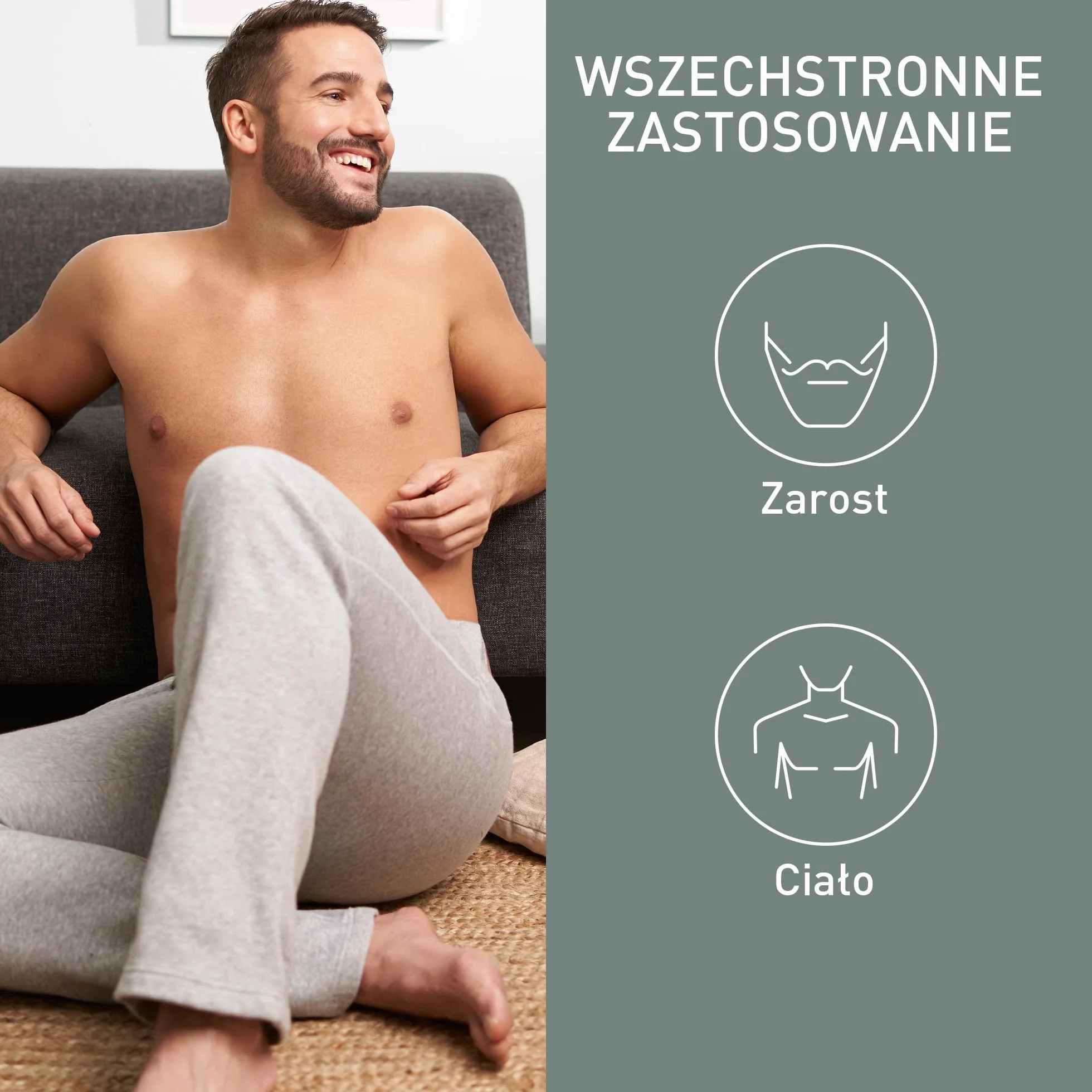 Panasonic ER-GY60 trymer i-SHAPER do brody i ciała (nasadki grzebieniowe, do trymowania detali i chroniąca skórę, ładowanie 1h), szary