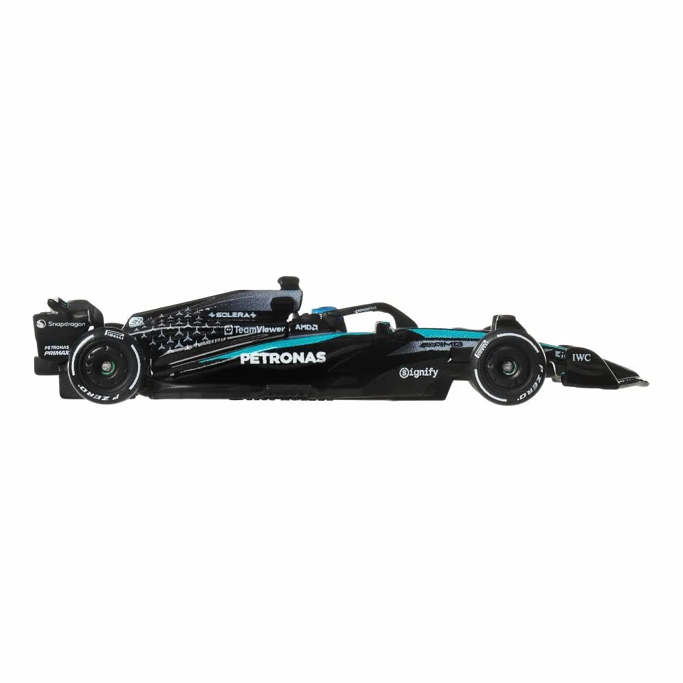 Hot Wheels Premium Formuła 1 Samochodzik Bolid F1 Mercedes-Benz – George Russel #63, samochód wyścigowy w skali 1:64, opony Real Riders i metalowa konstrukcja, auto dla dorosłych kolekcjonerów, JKD80