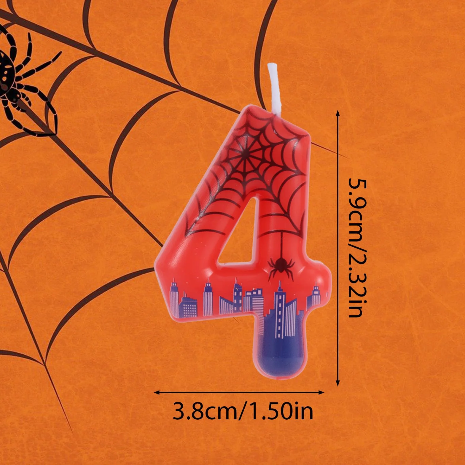 Swieca Urodzinowa Spider Number, Woskowa Swieca Numerowa Spider Web Dekoracja Tort na Przyjecie Urodzinowe Artykuly na Impreze Tematyczna (4)