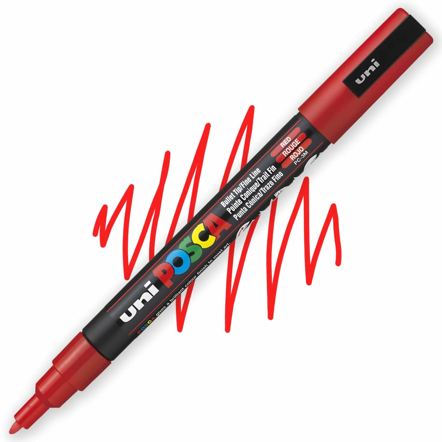Posca PC-3M marker permanentny na bazie wody, profesjonalny zestaw 12 długopisów, bardzo czarny + biały