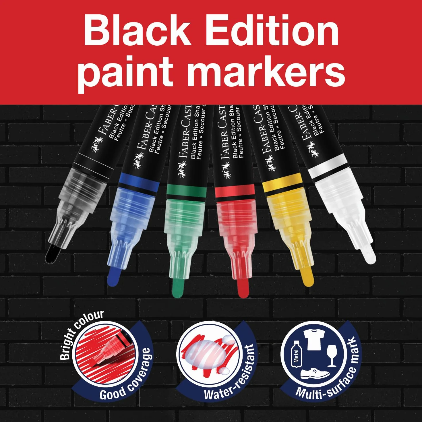 Faber Castell Black Edition marker akrylowy Shake and Paint, klasyczny, 65-285507