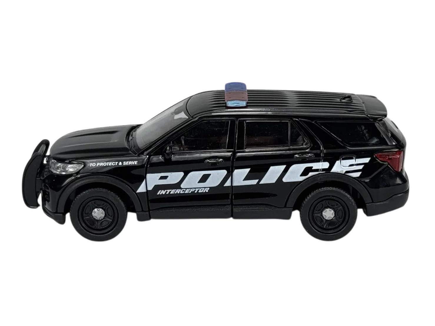Welly model samochodu, kompatybilny z Ford Explorer Policja 2023, czarny, ok. 1/34-1/39, metalowy model samochodu, odlew w skrzynce