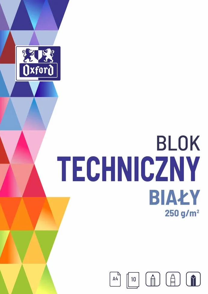 Oxford Blok Techniczny, Biały, A4