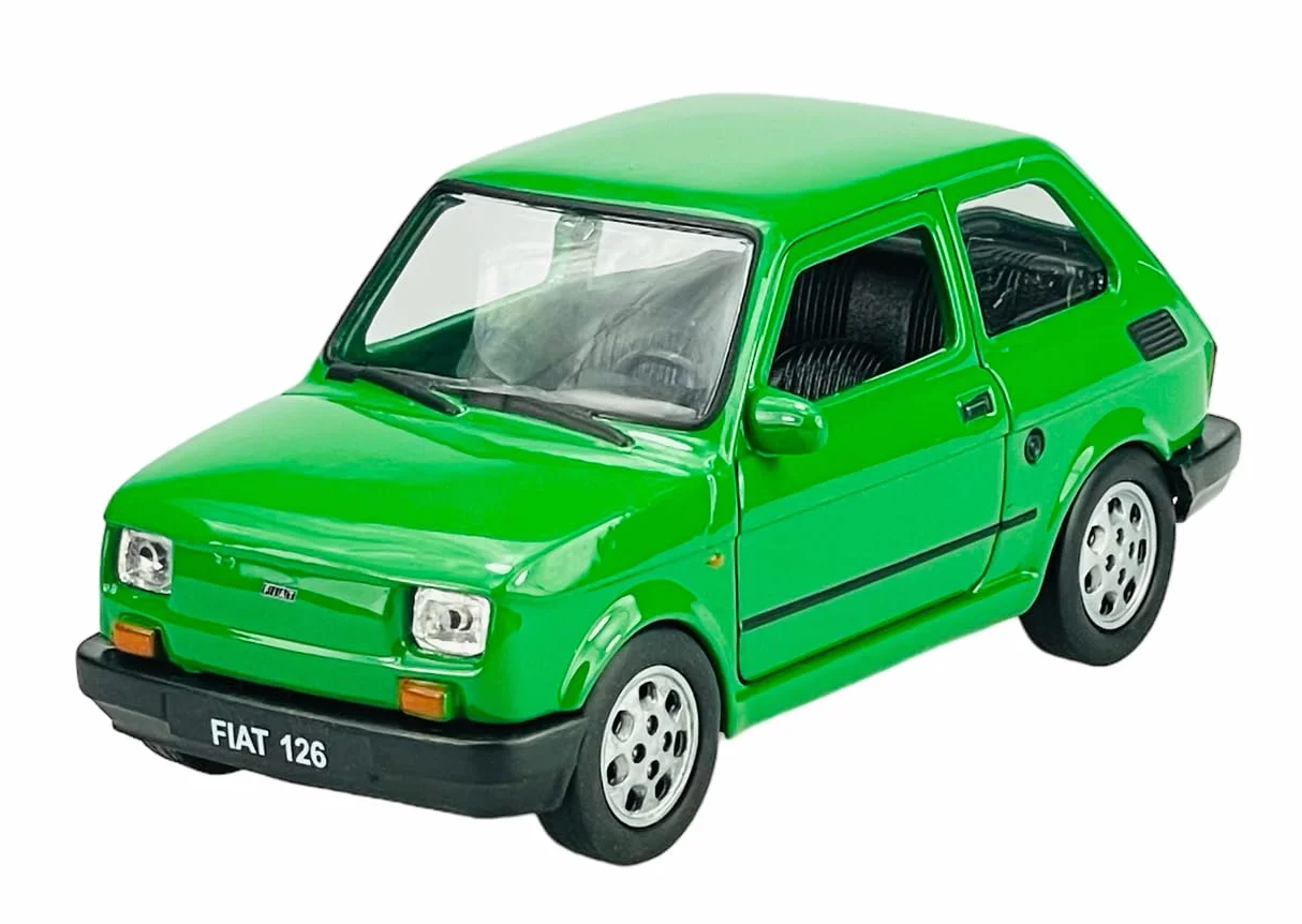 126 model samochodu identyczny do polskiego Fiata 126p produkowanego w latach 1972-2000, skala ok. 1/43, 1/36, 1/46, zielony