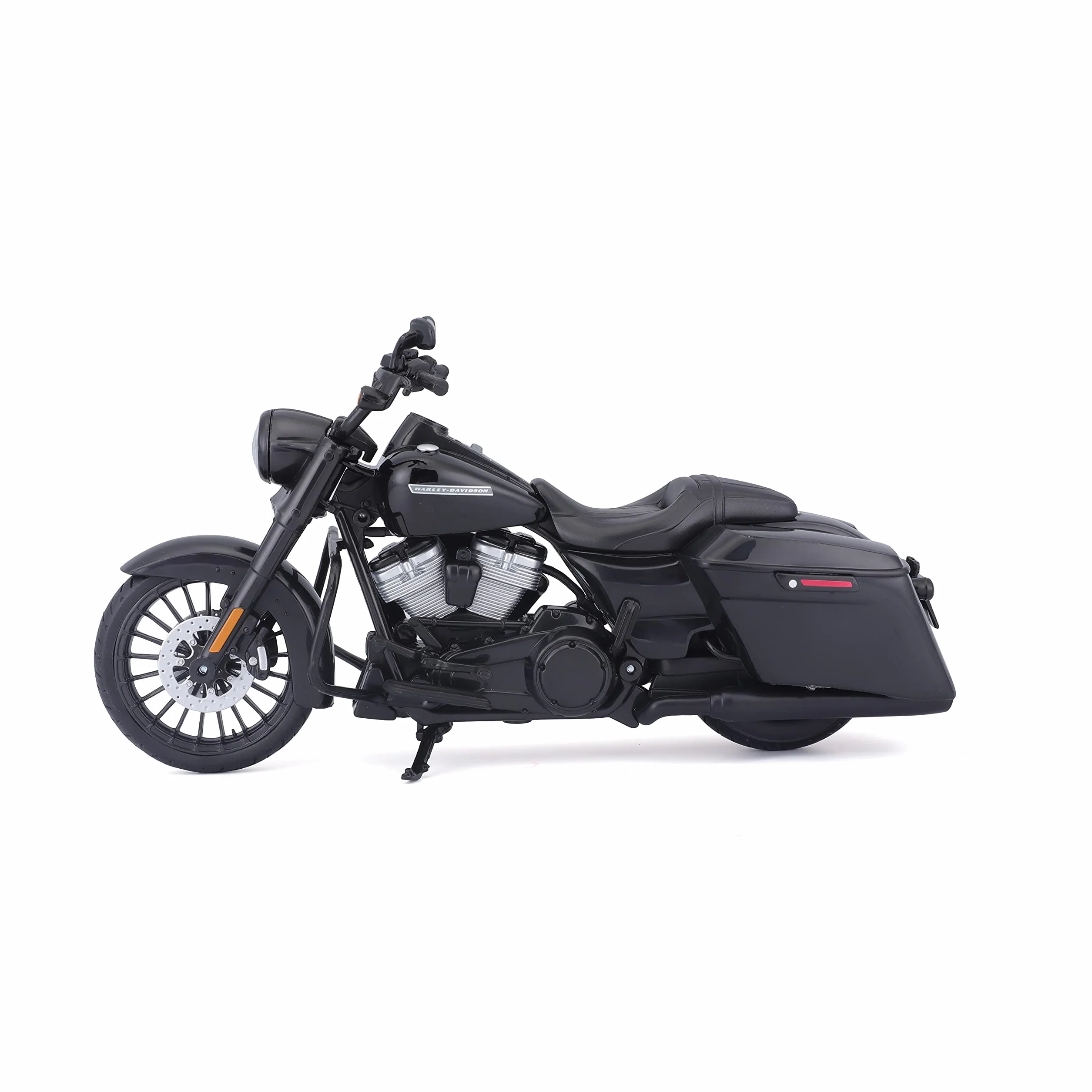Maisto Harley-Davidson Road King Special: oryginalny model motocykla 1:12, widelec skrętny, ruchoma podpórka boczna, 20 cm, czarny (532336)