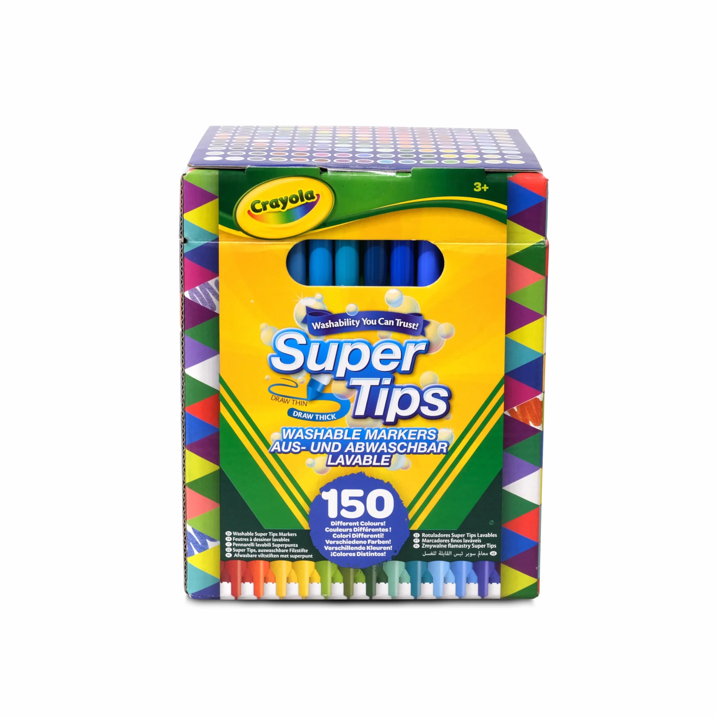 Crayola SuperTips – Zmywalne markery z końcówką stożkową do rysowania i letteringu
