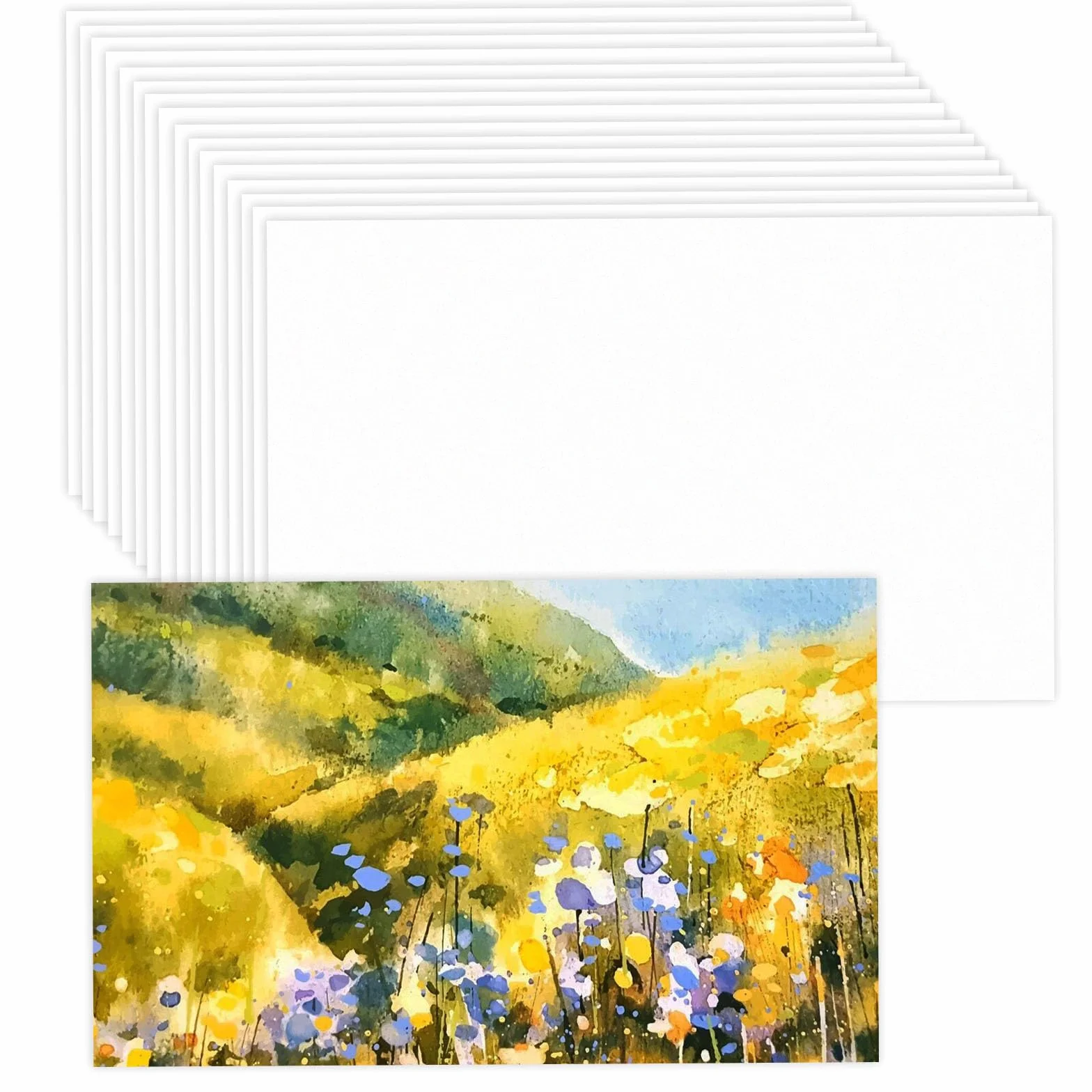 100 arkuszy papieru akwarelowego A6 300 g/m², puste kartki pocztowe papier akwarelowy biały blok papieru akwarelowego, 10,1 x 15,1 cm blok akwarelowy Watercolor Paper A6 karty akwarelowe do akwareli