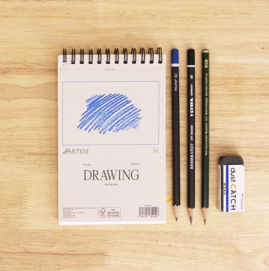 Hartem - Szkicownik A6 | Szkicownik oprawiony w spiralę | Gramatura 90 g/m² | Sketchbook dla artystów i profesjonalistów | Zrównoważony projekt