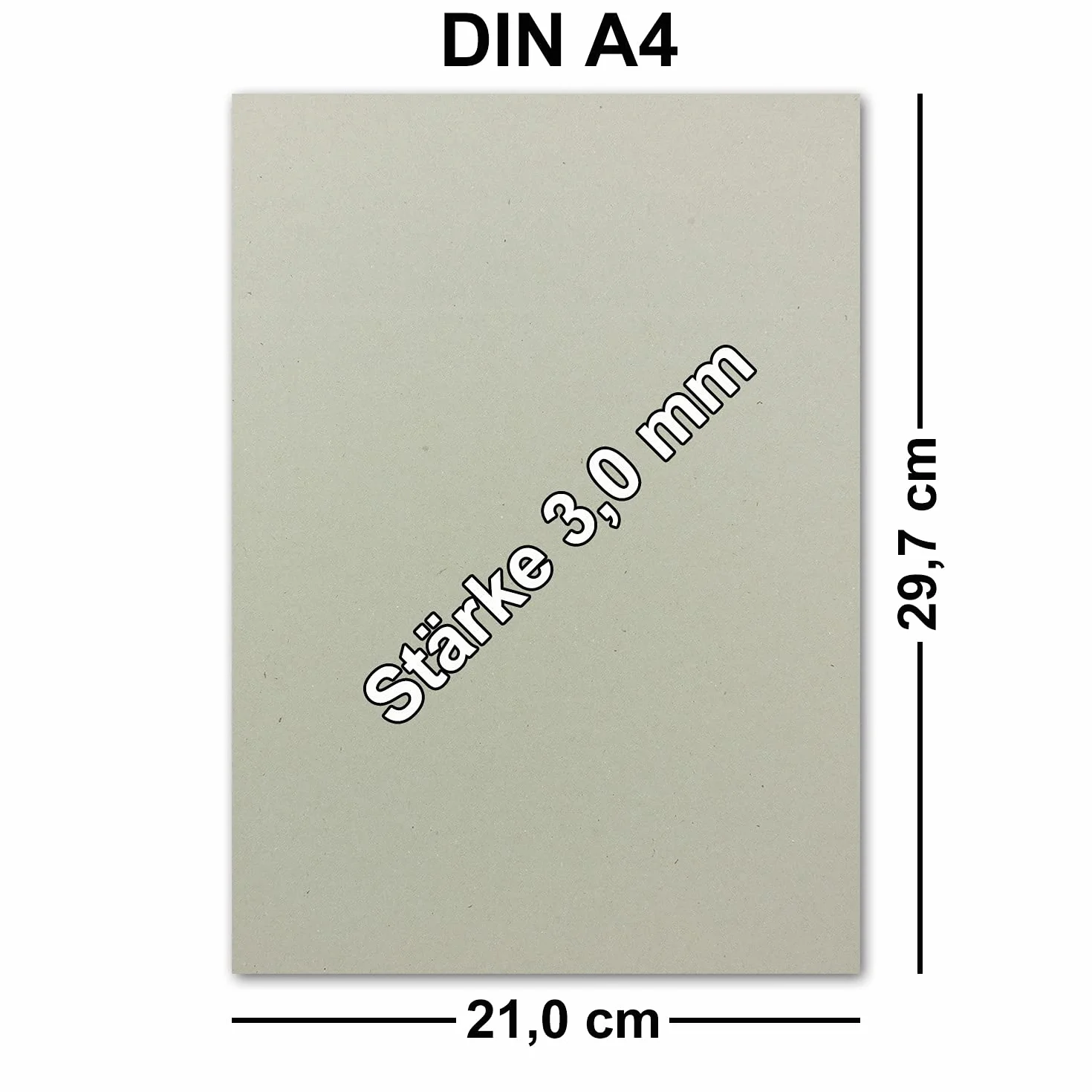 NEUSER PAPIER 10 x tektura introligatorska DIN A4 (21 x 29,7 cm) – grubość 3,0 mm (0,3 cm) – gramatura: 1800 g/m² – szara tektura do majsterkowania, modelarstwa, bindowania książek