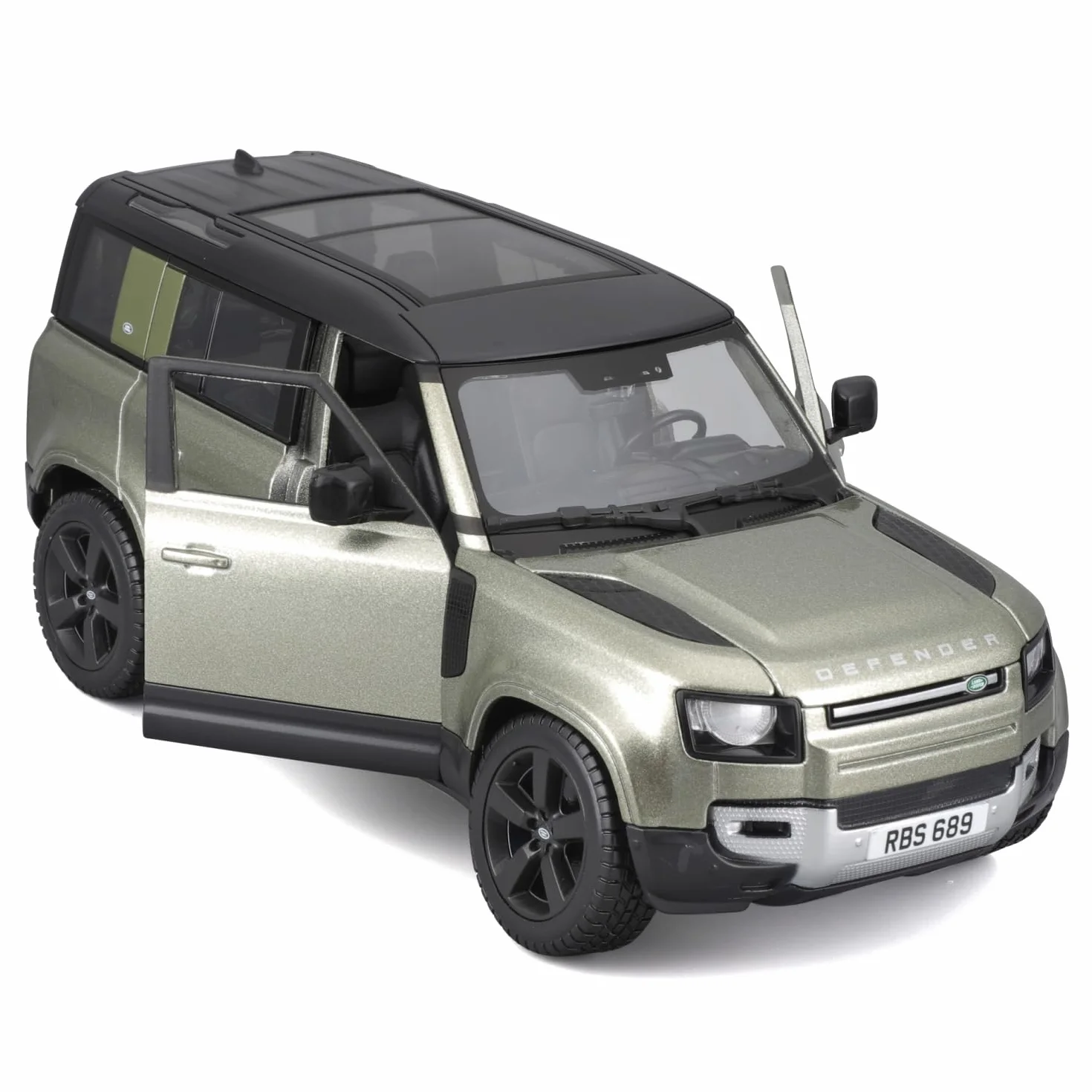 Bburago - Land Rover Defender 110 (2022) w skali 1:24, odlewana replika z otwieranymi drzwiami, losowy asortyment, oficjalna licencja Land Rovera