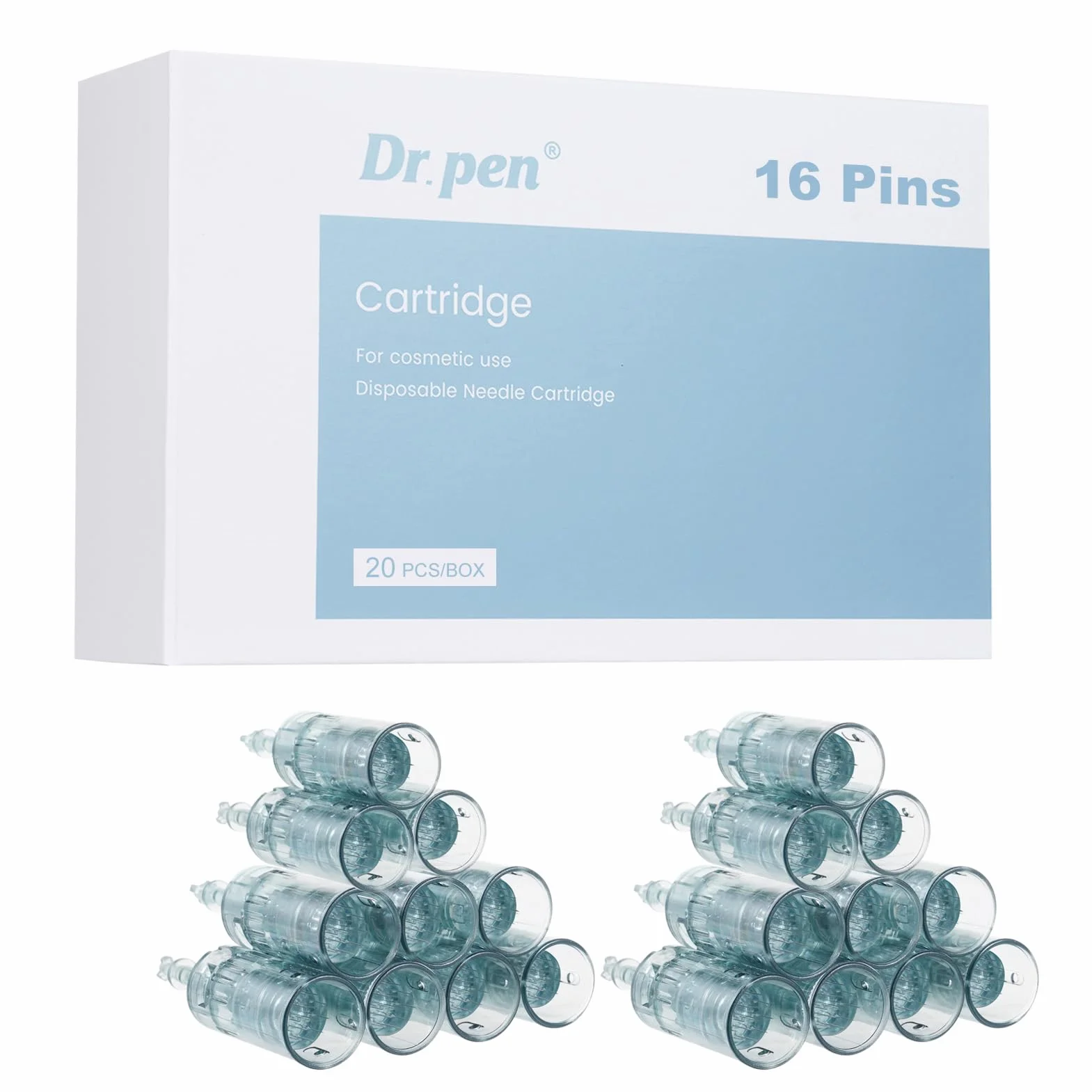 Dr. pen Ultima M8/M7S kartridże 16 pinów – 20 sztuk do blizn potrądzikowych, blizn, zagłębień i pasków – autentyczne naboje Dr pen Ultima M8/M7S (20 sztuk, 16 pinów do M8/M7S)