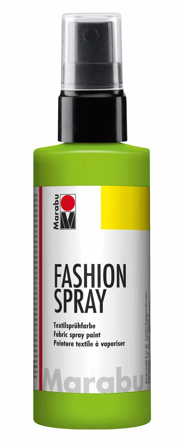 Marabu 17190050061 - Fashion Spray reseda 100 ml, farba w sprayu do tekstyliów, z pompką, do jasnych tkanin, miękki w dotyku, łatwe mocowanie, odporna na pranie w temperaturze do 40°C, wspaniałe efekty na tkaninie