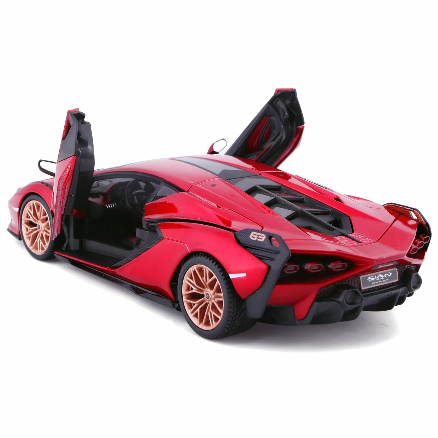 Bburago Lamborghini SIAN FKP 37 Super Car - skala 1:24 - niesamowicie szczegółowa odlewana ciśnieniowo replika kolekcjonerskiego modelu pojazdu
