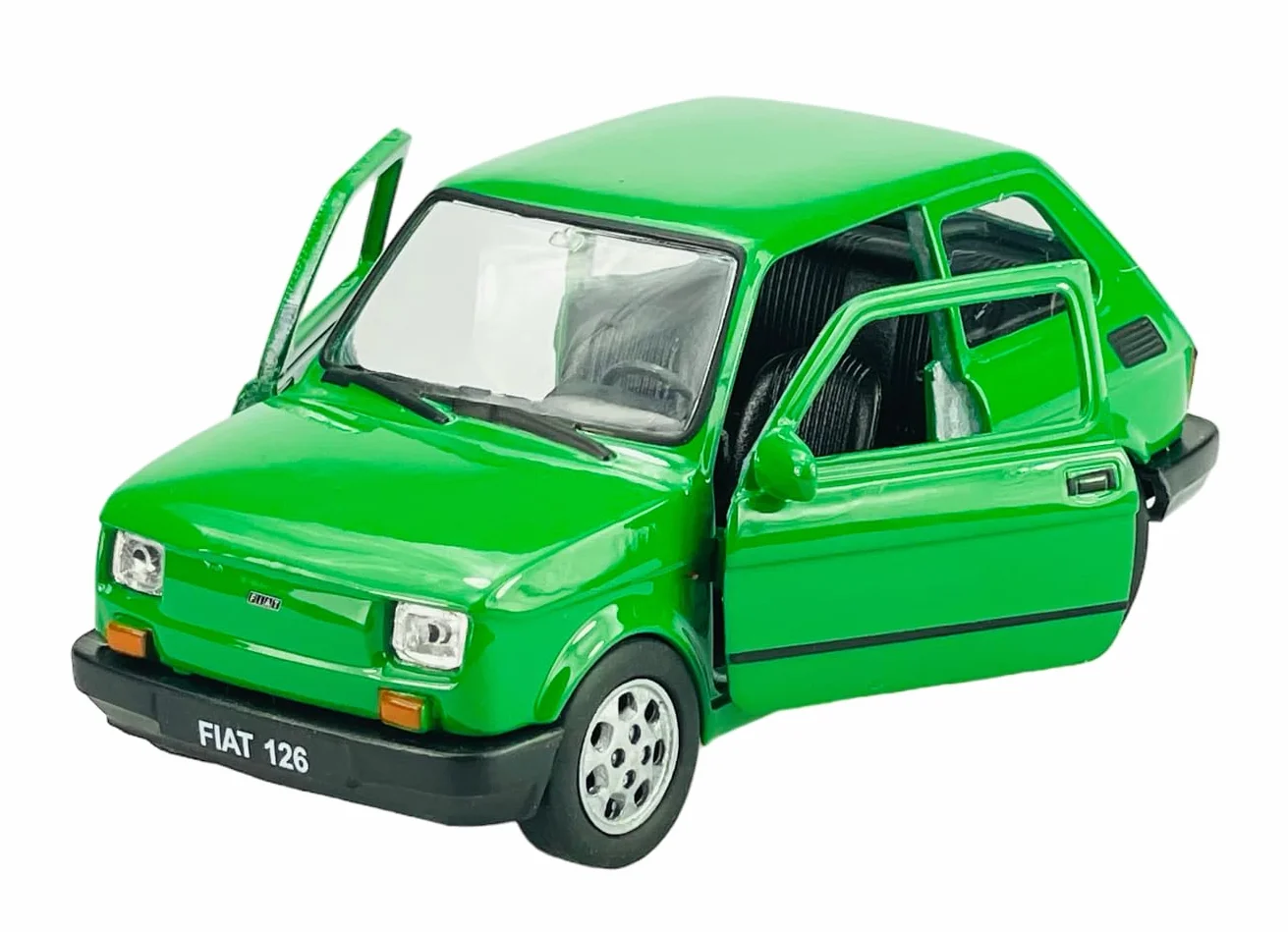126 model samochodu identyczny do polskiego Fiata 126p produkowanego w latach 1972-2000, skala ok. 1/43, 1/36, 1/46, zielony