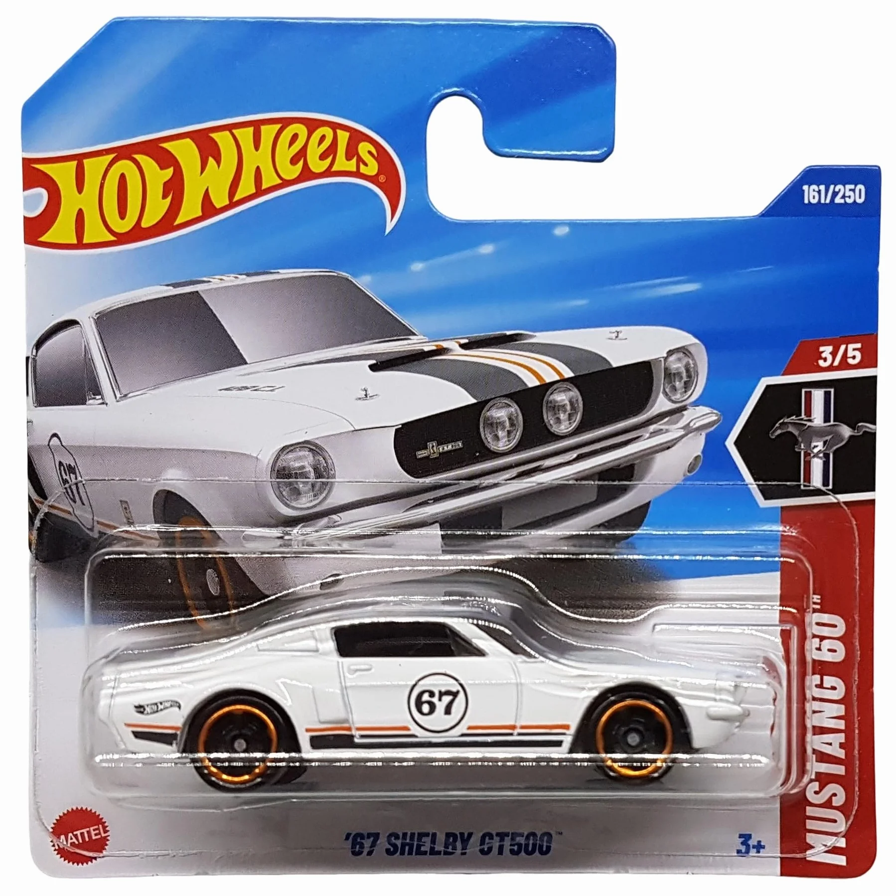 Hot Wheels 67 Shelby GT500 - Mustang 60th 3/5 - HYY93 - Krótka karta - Biała - Mattel 2025-1:64