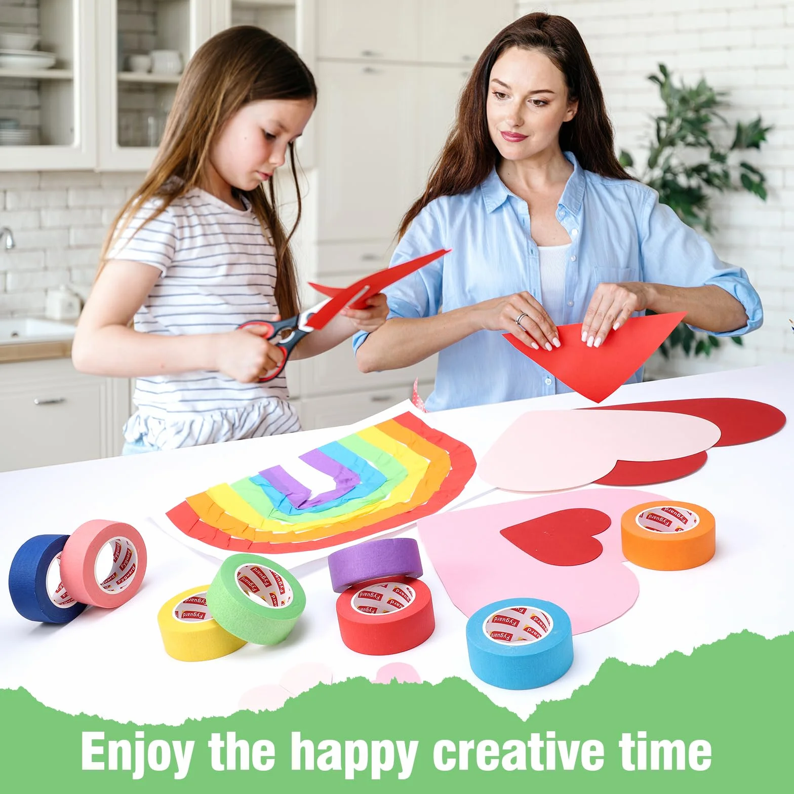 8 rolek kolorowej taśmy maskującej, 23 mm x 13 m, taśma malarska, w kolorze tęczy, taśma dekoracyjna, dla dzieci, studentów, DIY, scrapbookingu, rzemiosła