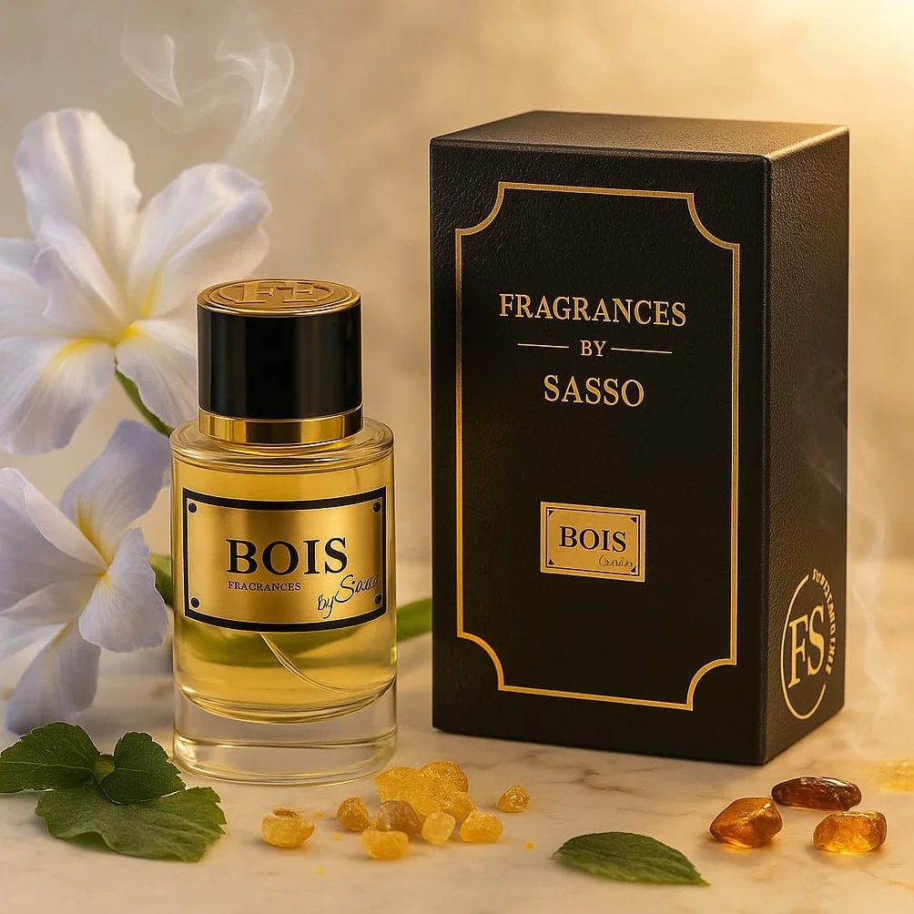 Perfumy Intense DREWNO - FRAGRANCES BY SASSO - Luksusowe pudełko - Ekstrakt z perfum 50 ml + Piżmo 3 ml + 5 darmowych próbek - Pudełko prezentowe dla mężczyzn - Kolekcja prywatna