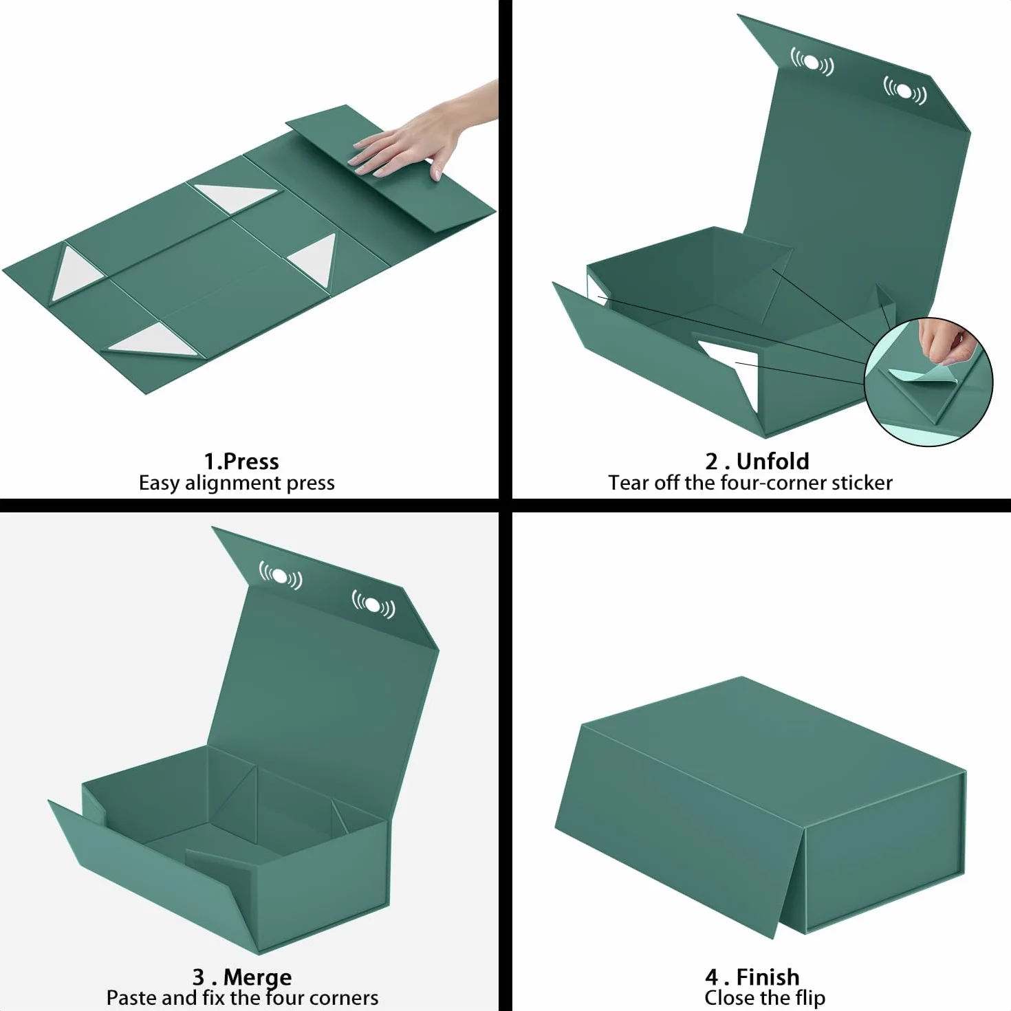 2 pudełka na pudełko, 30 x 15 x 10 cm, prezentowe z magnetycznymi zamknięciami, prostokątne, składane, propozycja dla mążkowców, wesela, Boże Narodzenie, Halloween