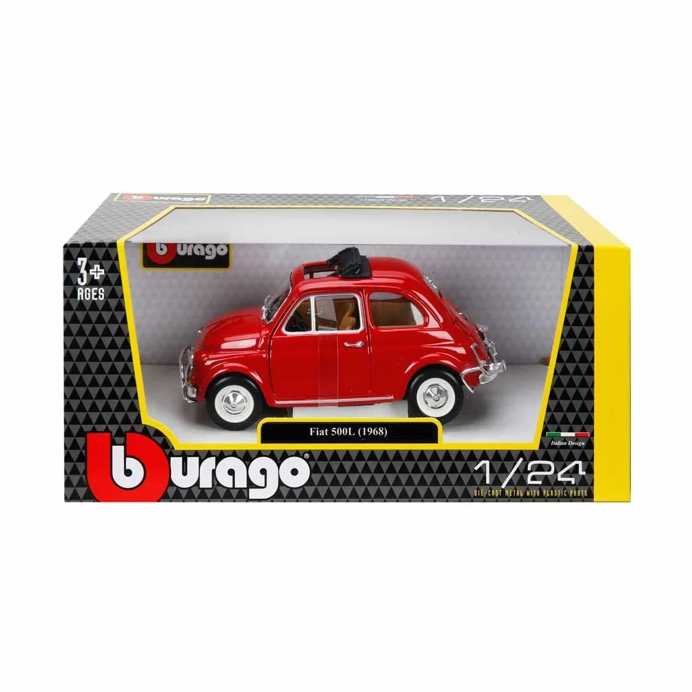 BBURAGO - Fiat 500L (1968) - Realistyczny model samochodu w skali 1:21, oficjalna licencja Fiat, zalecany od 3 lat