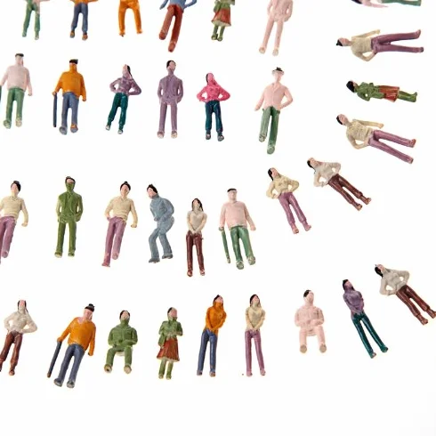 Acouto Painted Model People Różne Malowane Figurki Gotowe do Spakowania i Wymodelowania Płci Męskiej Pasażera Krajobraz Drzewny Dekoracja OgrodowaGra Wojenna Forma Drzewamodel LudzieLudzie