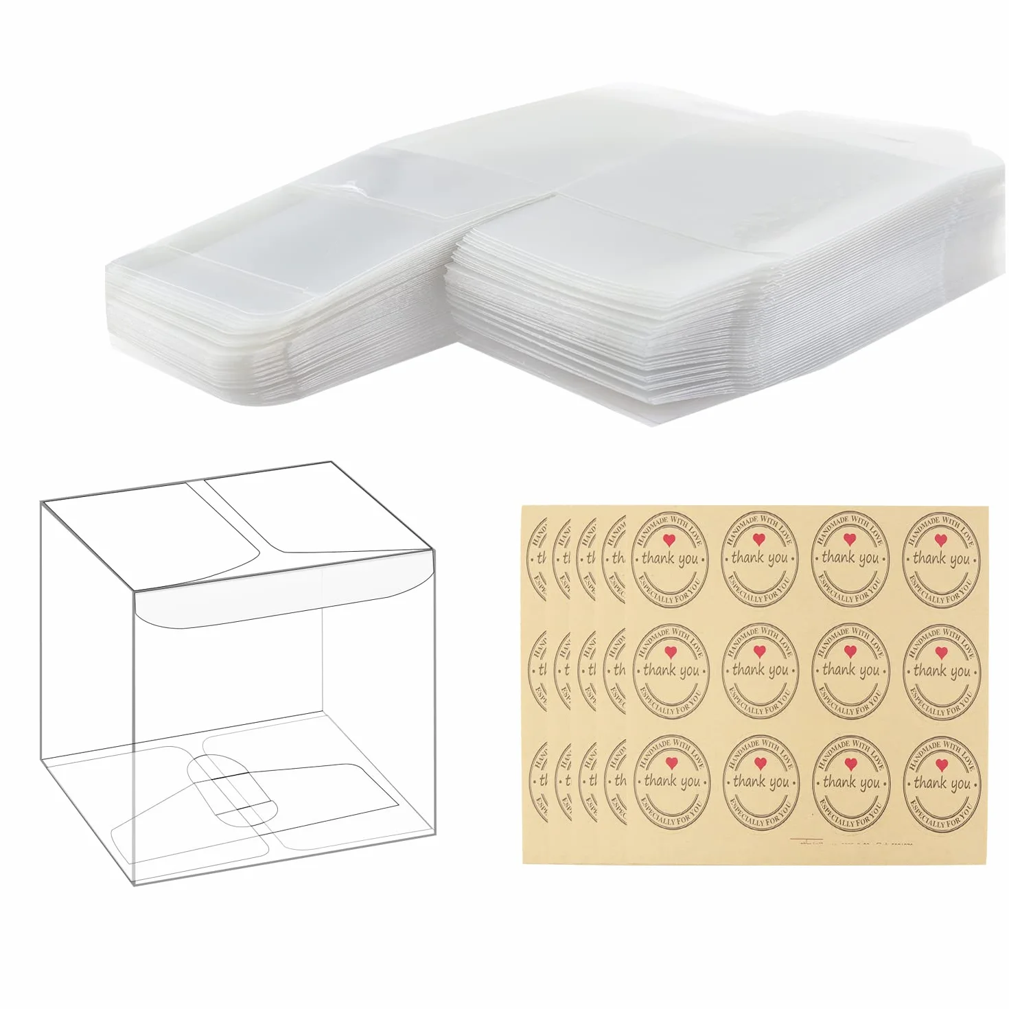 CHRI 50 sztuk przezroczystych plastikowych pudełek na prezent Pudełka na prezent 8x8x8 cm Przezroczyste pudełko Clear Cube Pudełka na ślubne upominki na słodycze, czekoladki, Walentynki, imprezy