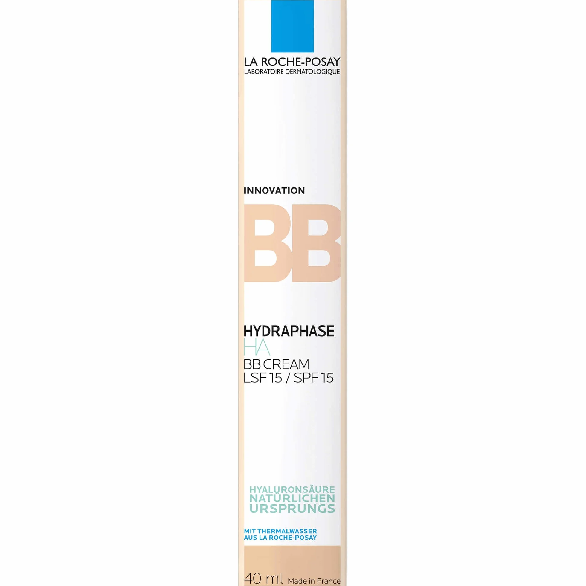 La Roche-Posay, Hydraphasa, BB Cream SPF15, nawilża i unifikuje, wzbogacony o naturalny kwas hialuronowy i pigmenty mineralne, do wszystkich rodzajów skóry, odcień : przezroczysty, 40 ml