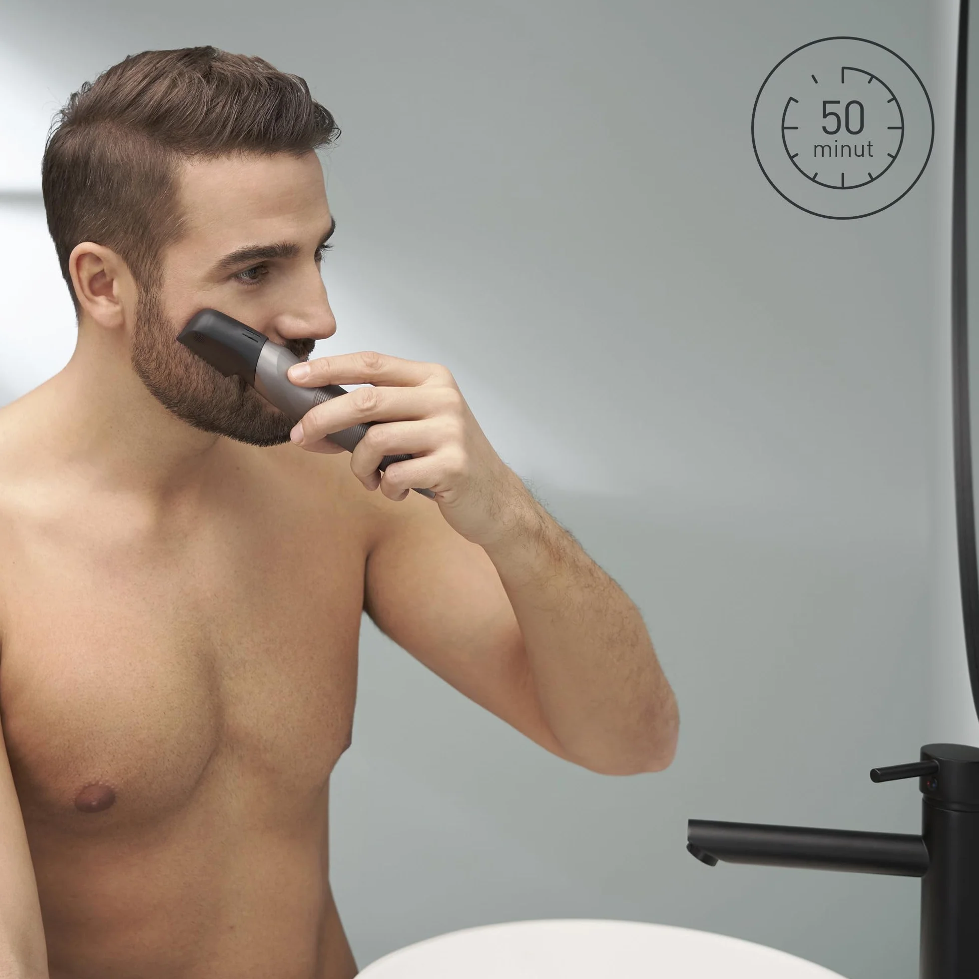 Panasonic ER-GY60 trymer i-SHAPER do brody i ciała (nasadki grzebieniowe, do trymowania detali i chroniąca skórę, ładowanie 1h), szary