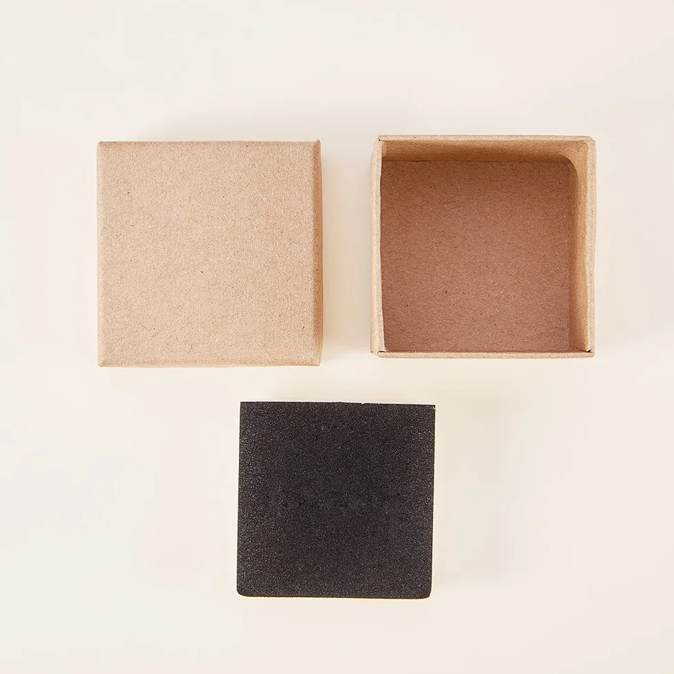 Craftdady Pudełka na biżuterię, kwadratowe pudełka na biżuterię, z czarną wkładką frotte, na pierścionki, naszyjniki, kolczyki i bransoletki, 5 x 5 x 34 cm, 24 szt