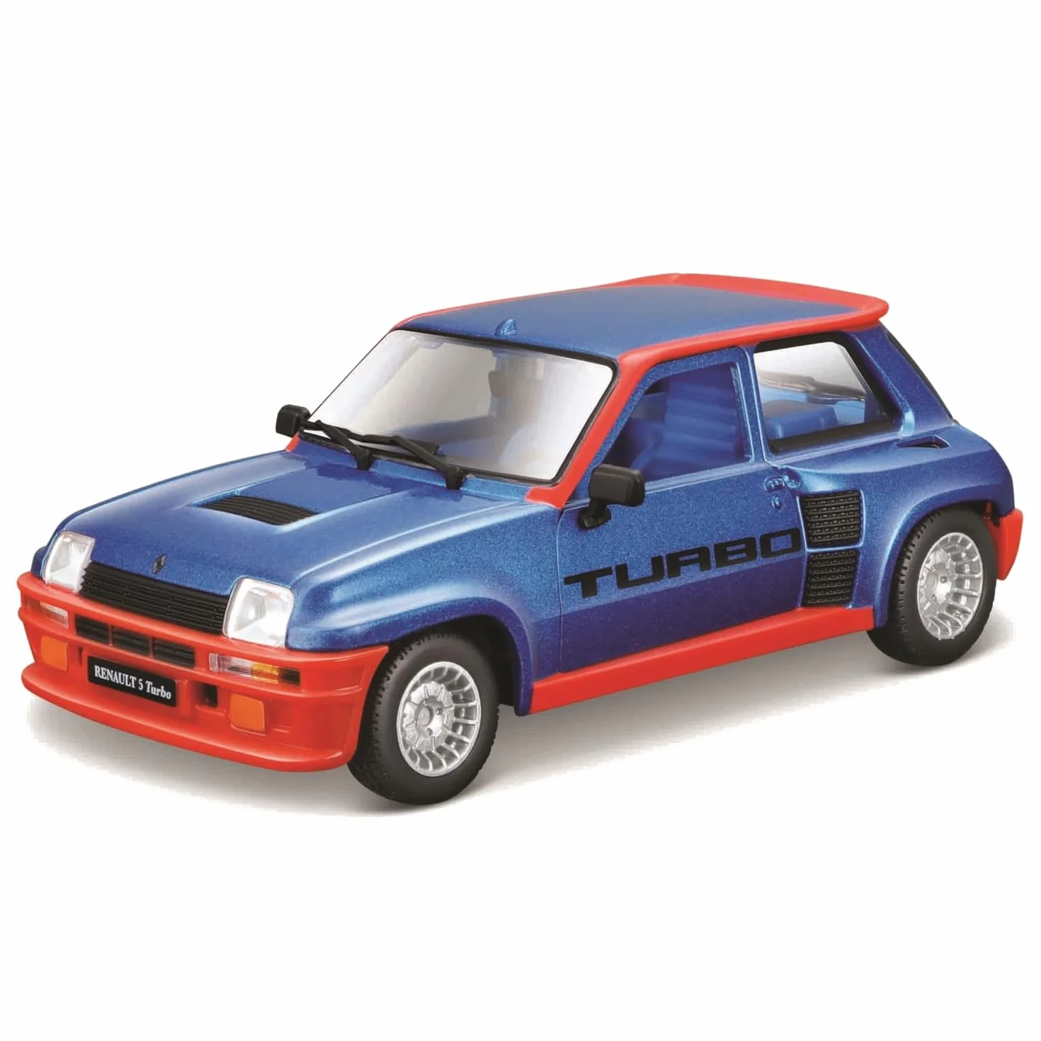 Bburago - Renault 5 Turbo, Samochód Diecast Skala 1:24, Szczegółowa Replika z Otwieranymi Drzwiami, Dostępny w Kolorze Niebieskim i Czerwonym, Licencja Renault, Wiek 3+