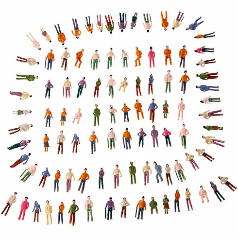 Acouto Painted Model People Różne Malowane Figurki Gotowe do Spakowania i Wymodelowania Płci Męskiej Pasażera Krajobraz Drzewny Dekoracja OgrodowaGra Wojenna Forma Drzewamodel LudzieLudzie