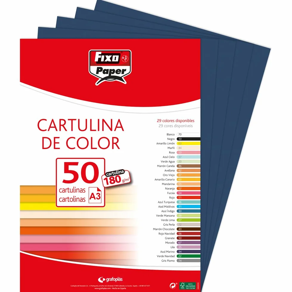 Fixo Paper 11120334 opakowanie kartonowe A3, 50 sztuk, karton, granatowy, 180 g