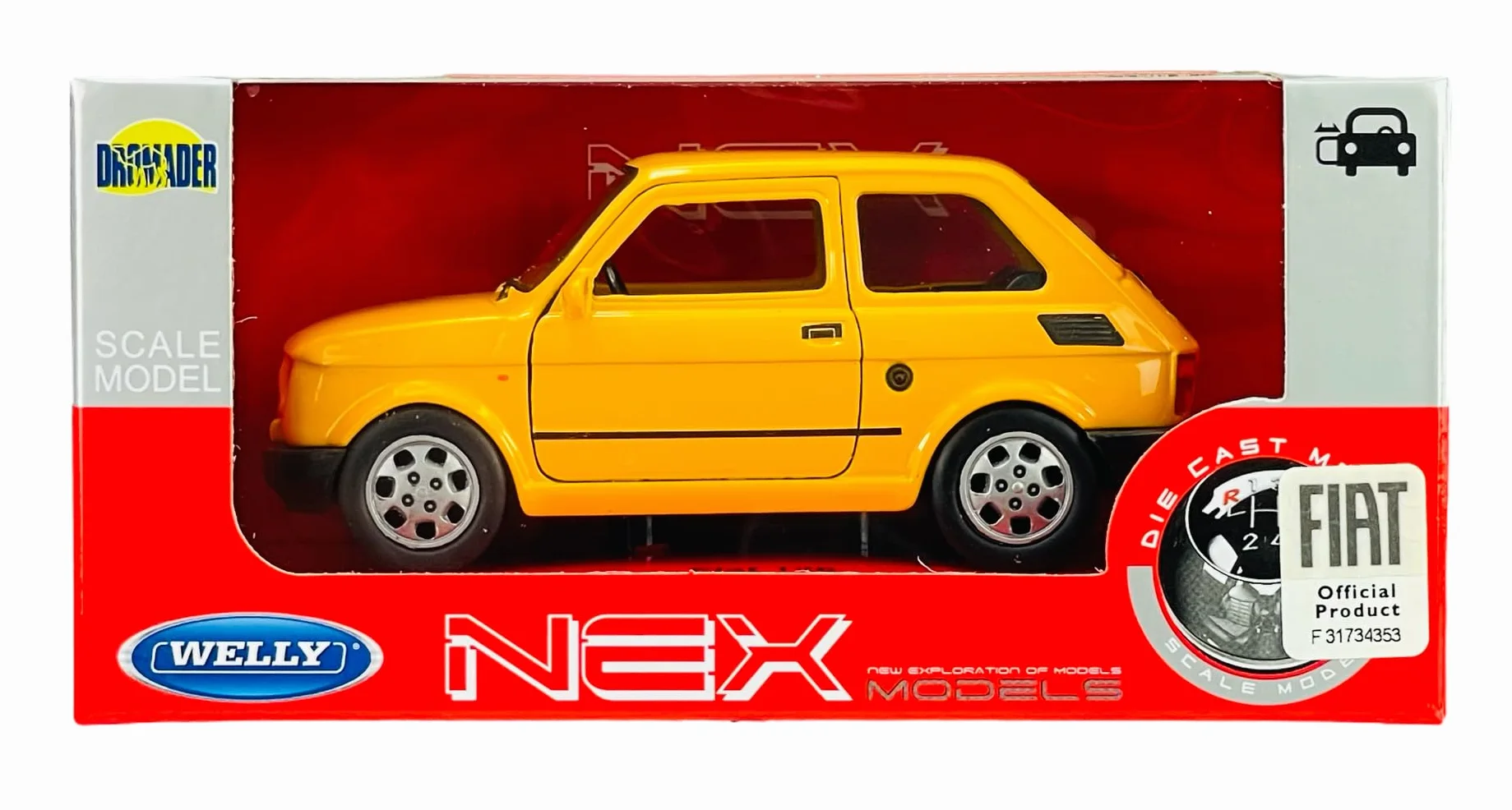 126 Żółty Budowany Podobnie Polski FIAT 126p 1972-2000 ok. 1/43 1/36-1/46 Welly Model Samochodu