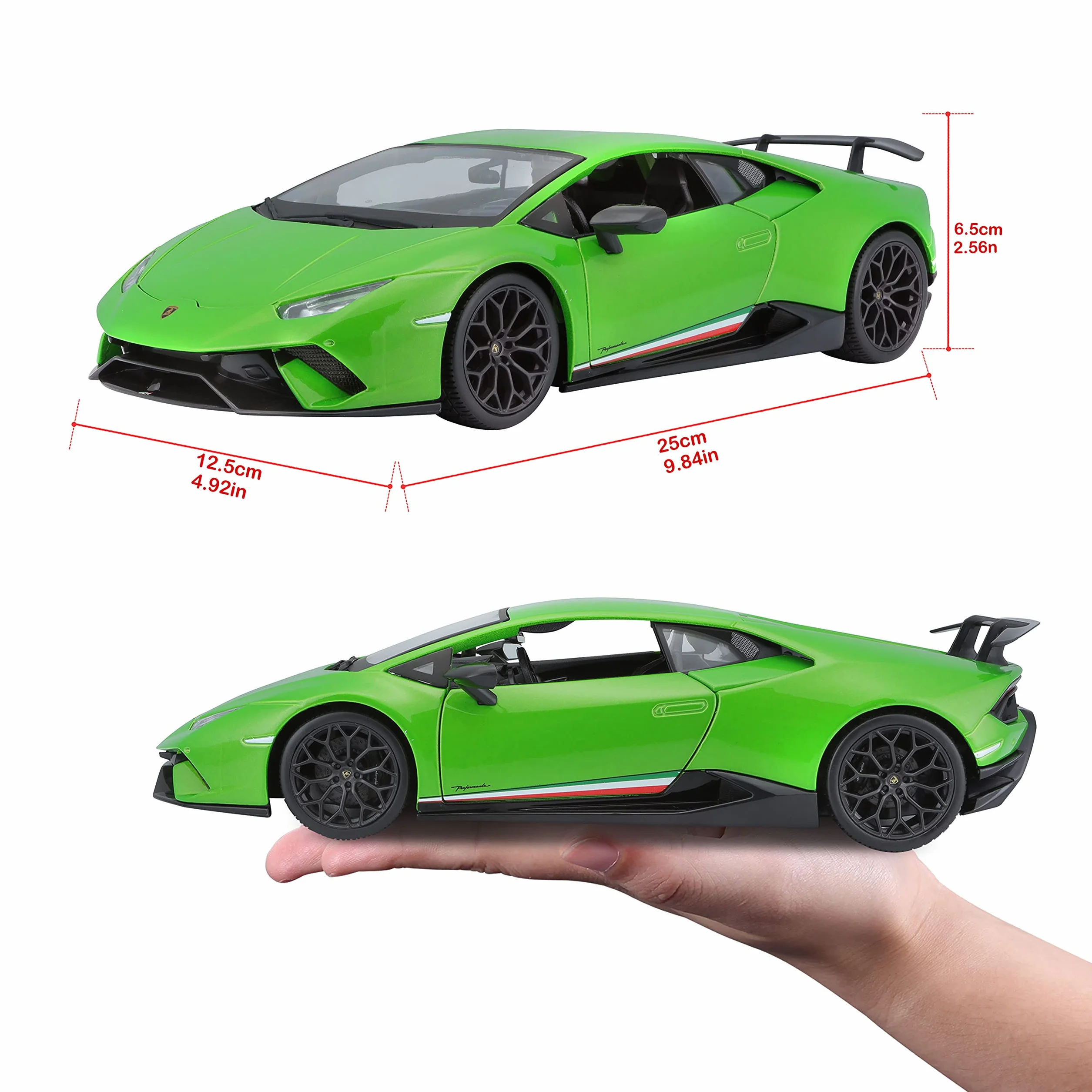 Bburago Lamborghini Huracan Harley-Davidson Samochód Zabawkowy, Zielony/Czarny, Od 3 Lat
