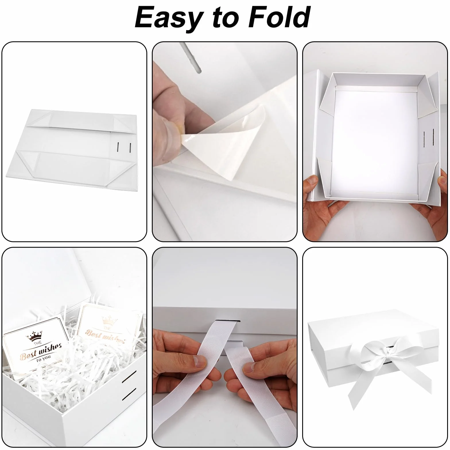 Realjoy Pudełko na prezenty z pokrywką, pudełko prezentowe 23 x 17 x 7 cm, pudełka na prezenty z kokardką, kartka z życzeniami i rafią, pudełko na prezenty urodzinowe, wesela, walentynki, Boże