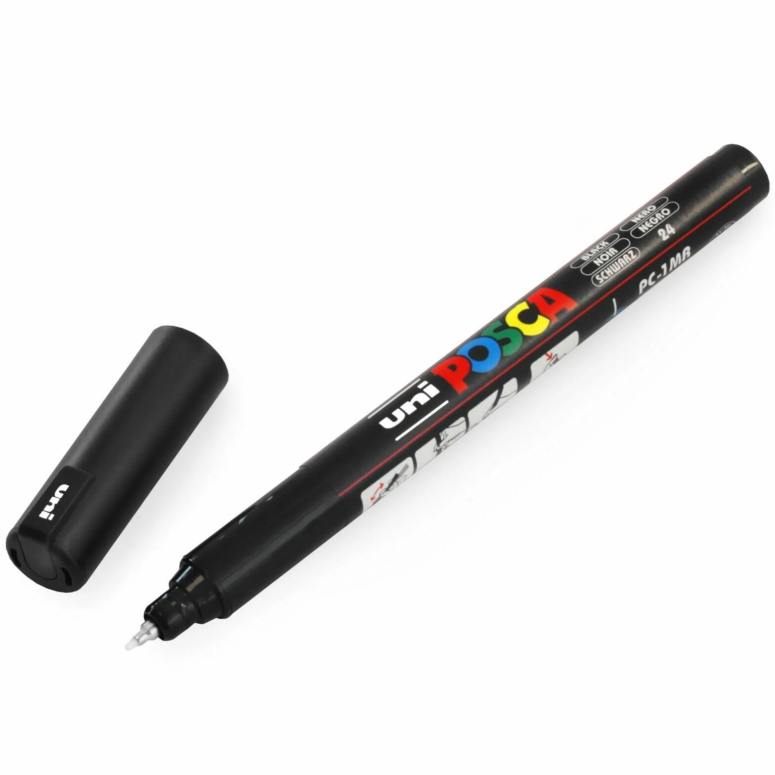 Posca Markery do malowania PC-1MR - stalówka 0,7 mm - czarny atrament - 2 sztuki
