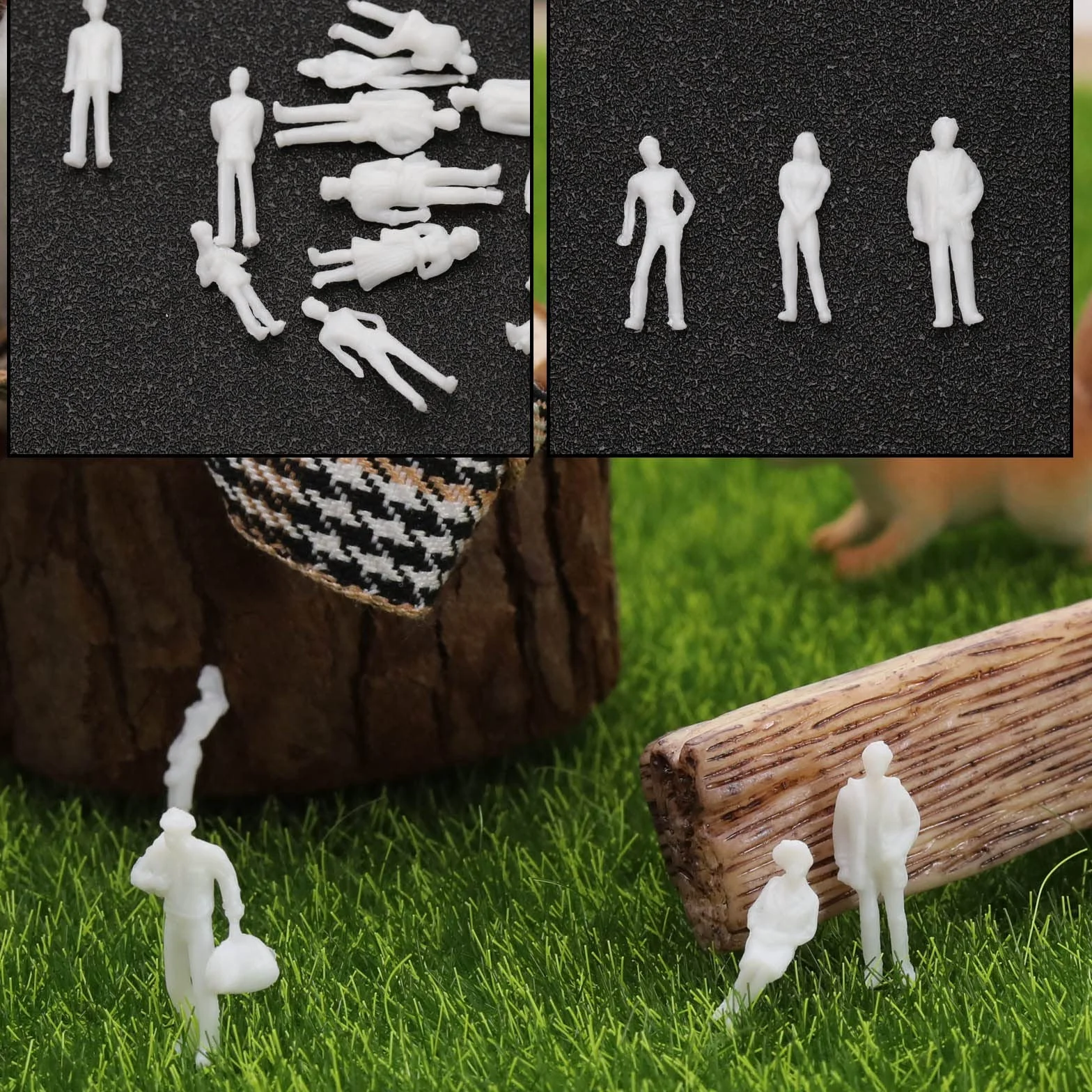 100 sztuk 1:100 białych niemalowanych figurek, ekskluzywne miniaturowe modele postaci, akcesoria dekoracyjne do samodzielnego wykonania mini domków dla lalek