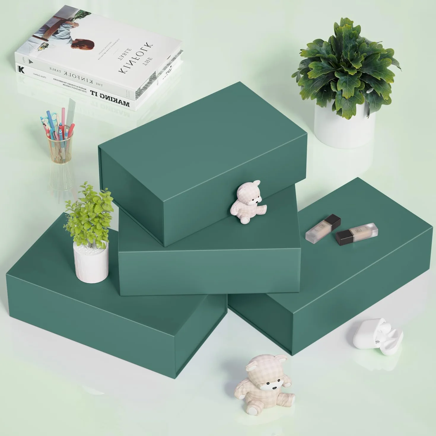 2 pudełka na pudełko, 30 x 15 x 10 cm, prezentowe z magnetycznymi zamknięciami, prostokątne, składane, propozycja dla mążkowców, wesela, Boże Narodzenie, Halloween