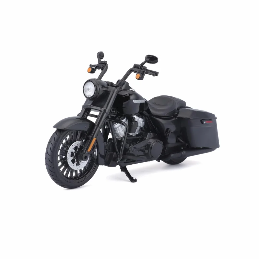 Maisto Harley-Davidson Road King Special: oryginalny model motocykla 1:12, widelec skrętny, ruchoma podpórka boczna, 20 cm, czarny (532336)