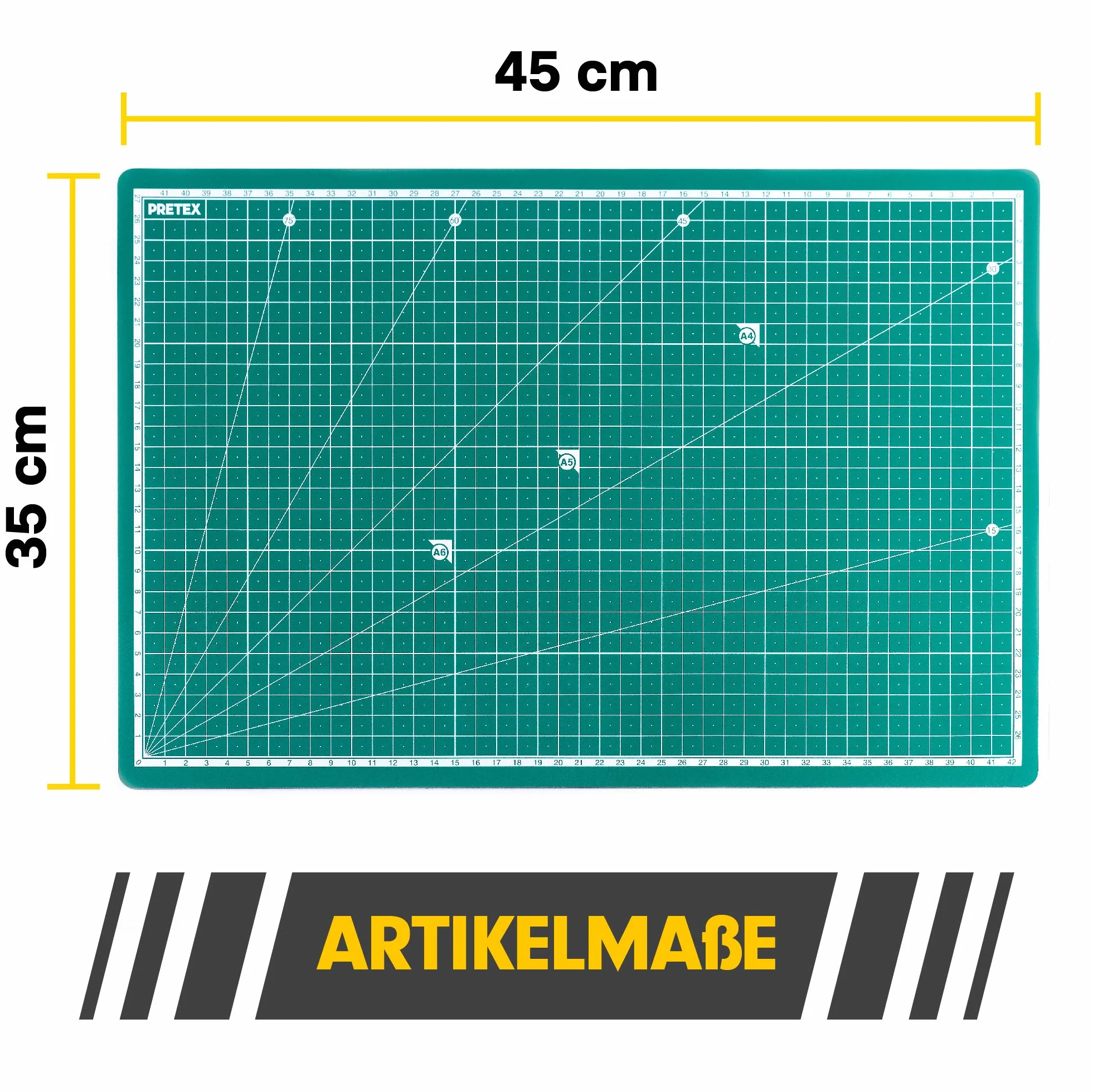 Pretex Mata Do Cięcia W Formacie A3 Materiał: Pcw Wymiary: 45 x 30 cm Kolor: Zielony