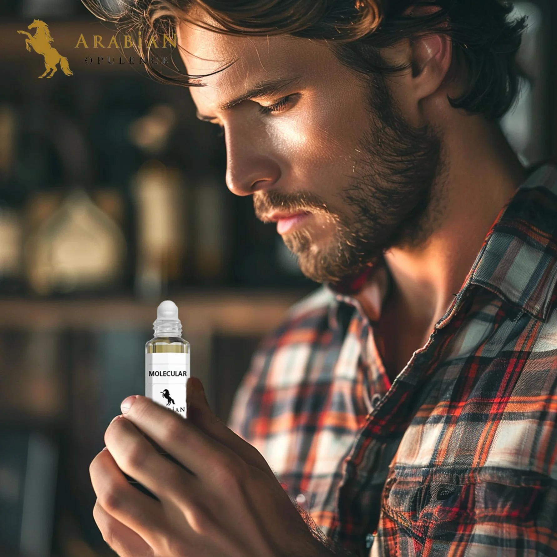 Arabian Opulence FR201 MOLECULAR olejek perfumowany w kulce, skoncentrowany olejek do ciała, długotrwały olejek na bazie oleju, dla mężczyzn i kobiet, butelka podróżna, bez alkoholu, 6 ml