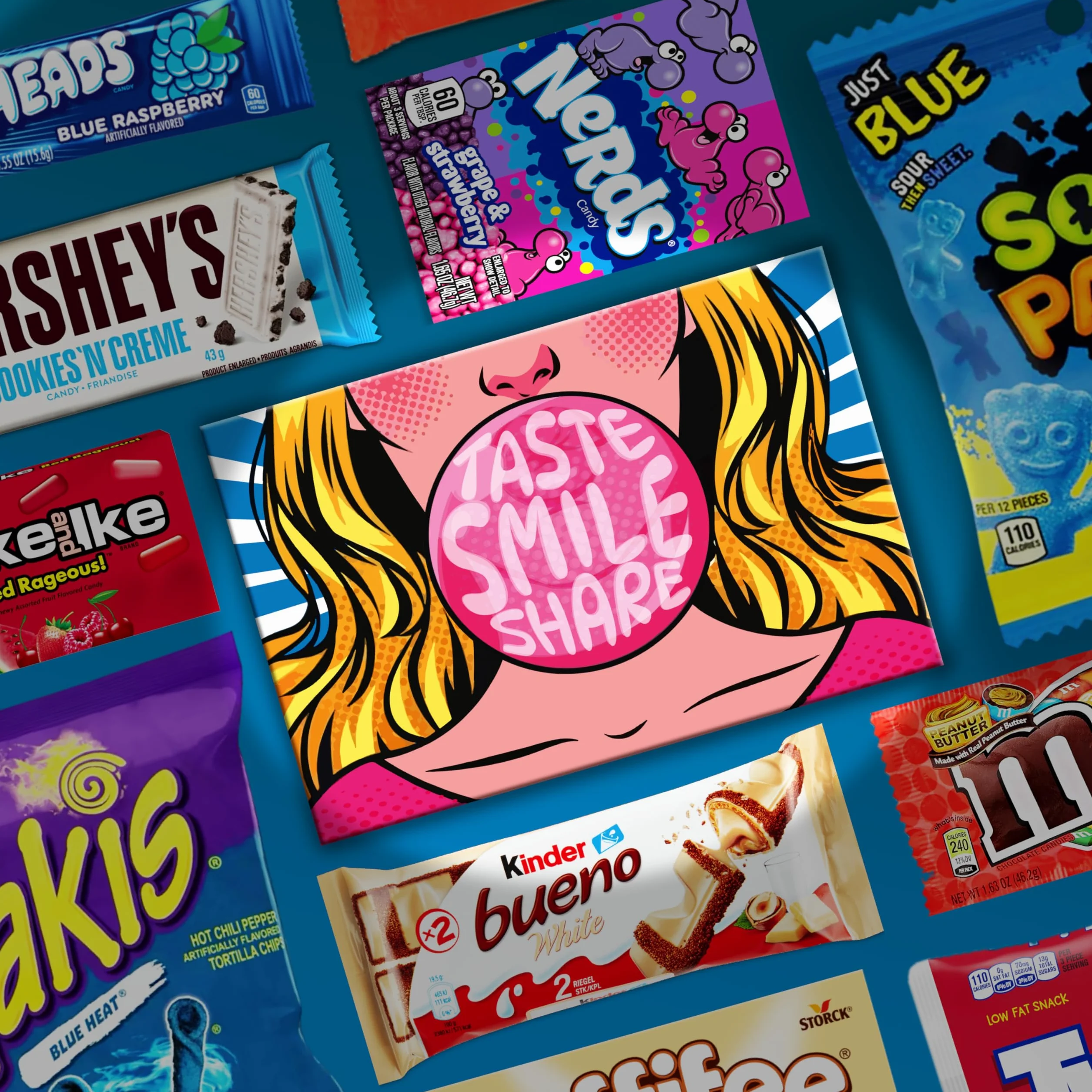 Sour USA Candy Box | 20 sztuk | USA Import | Niezwykły Prezent | USA Najlepsze Słodycze | Prezent Urodzinowy | Sour Candy | Holiday Box | Candybox | Candy & Bar ®