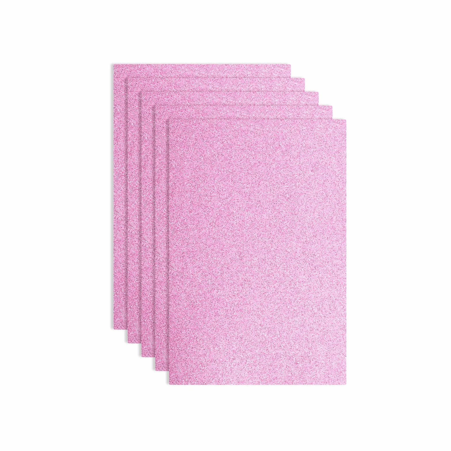 QUARKZMAN 5 sztuk różowych błyszczących płyt piankowych, 8 x 30 cm, samoprzylepne płyty piankowe EVA, cienki papier piankowy do majsterkowania, projektów DIY, lekcji, scrapbookingu (grubość 1,5 mm)